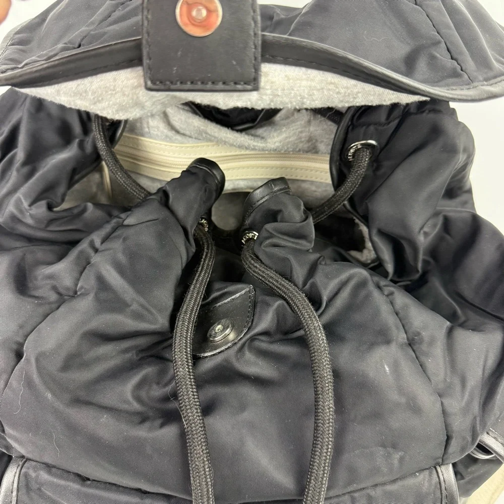 Vintage Lacoste Backpack Large Black Nylon Drawstring‎ Rucksack